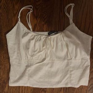 White brandy tank top with adjustable straps